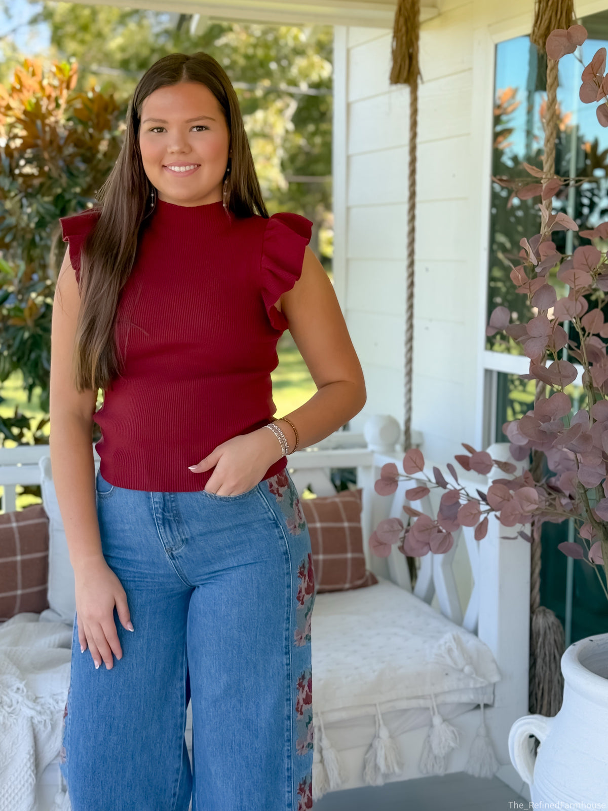 The Everly Ruffle Knit Top