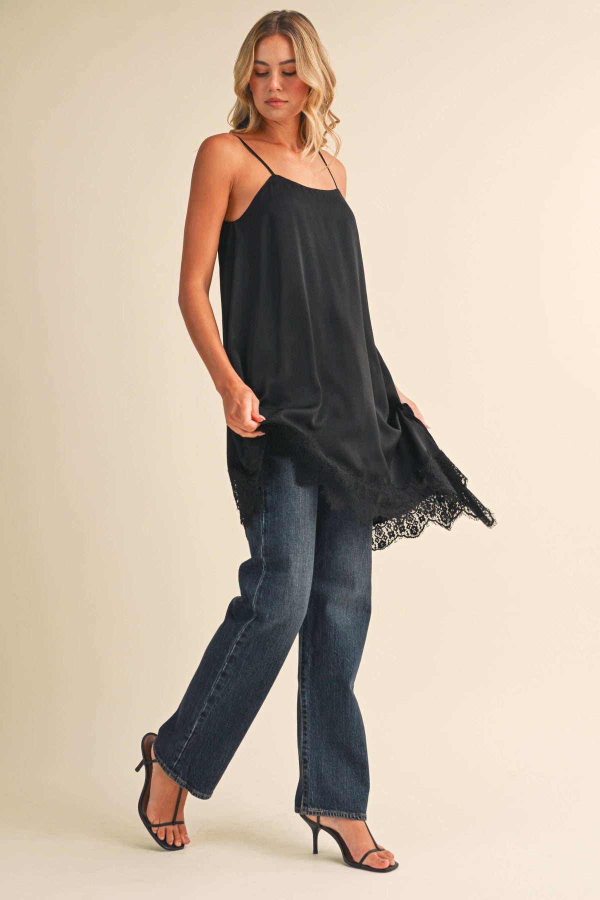 The Blaire Lace Trim Slip Dress
