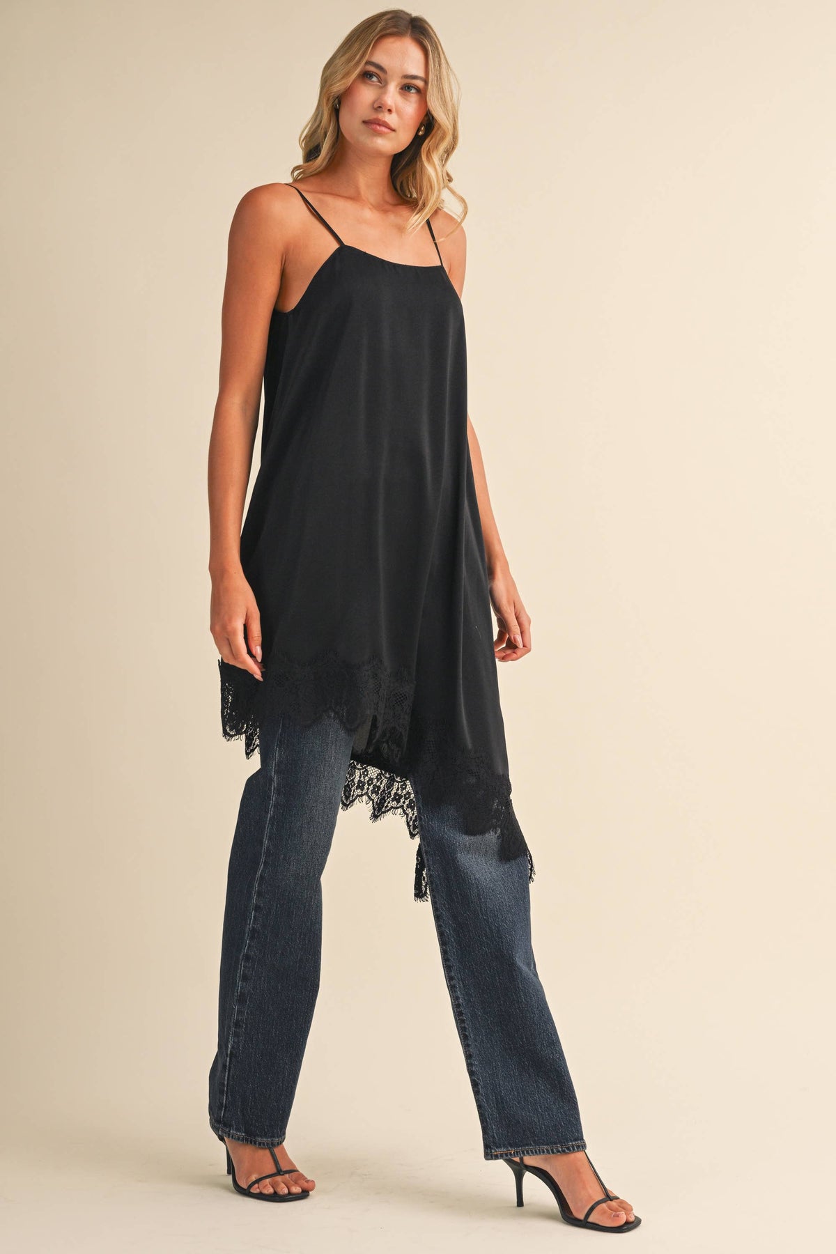 The Blaire Lace Trim Slip Dress