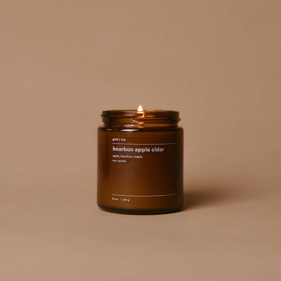 Bourbon apple cider soy candle - apple, bourbon, maple