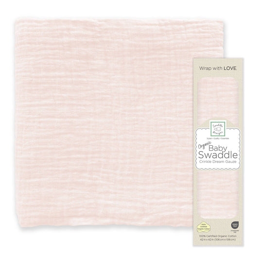 Organic Crinkle Dream Gauze Swaddle Blanket - Soft Pink