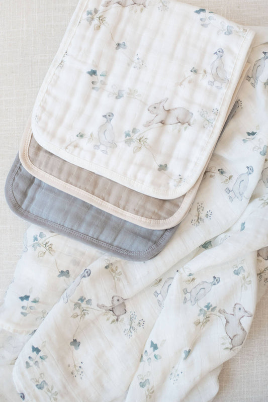 Organic Premium Oversized Absorbent Burp Cloths | Ivy Hollow