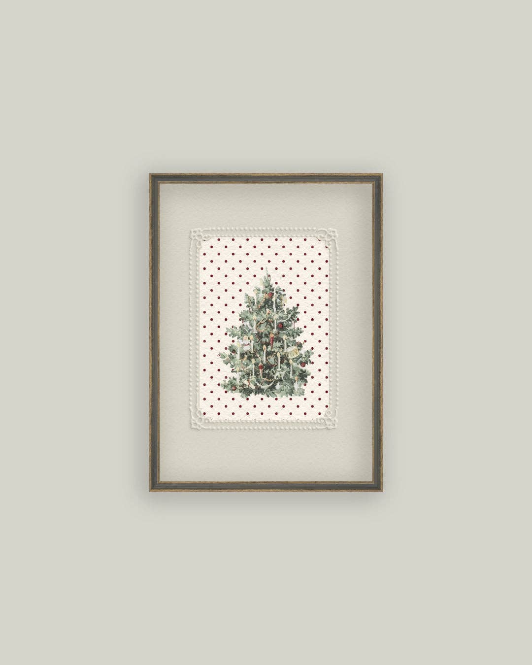 Vintage Polka Dot Tree 7x9