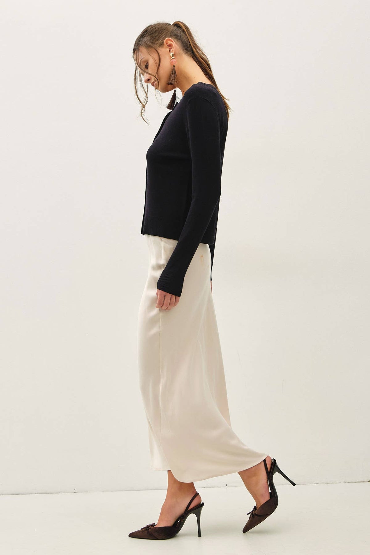 Champagne Charm Midi Skirt