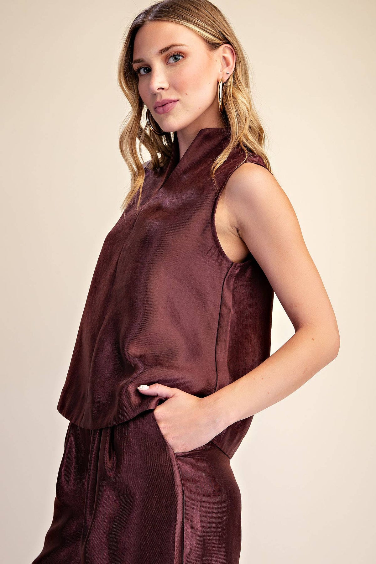 The Mercer Metallic Sleeveless Top