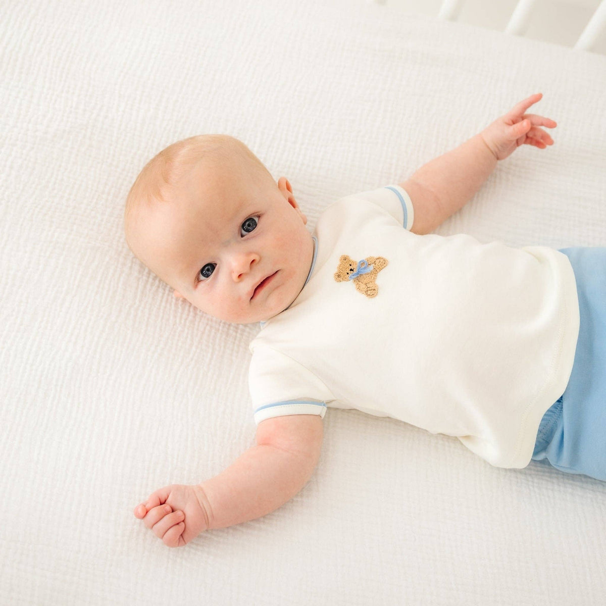Bear Hugs Diaper Cover Set - Sky