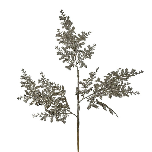 Champagne Glittered Fern Spray – 29"