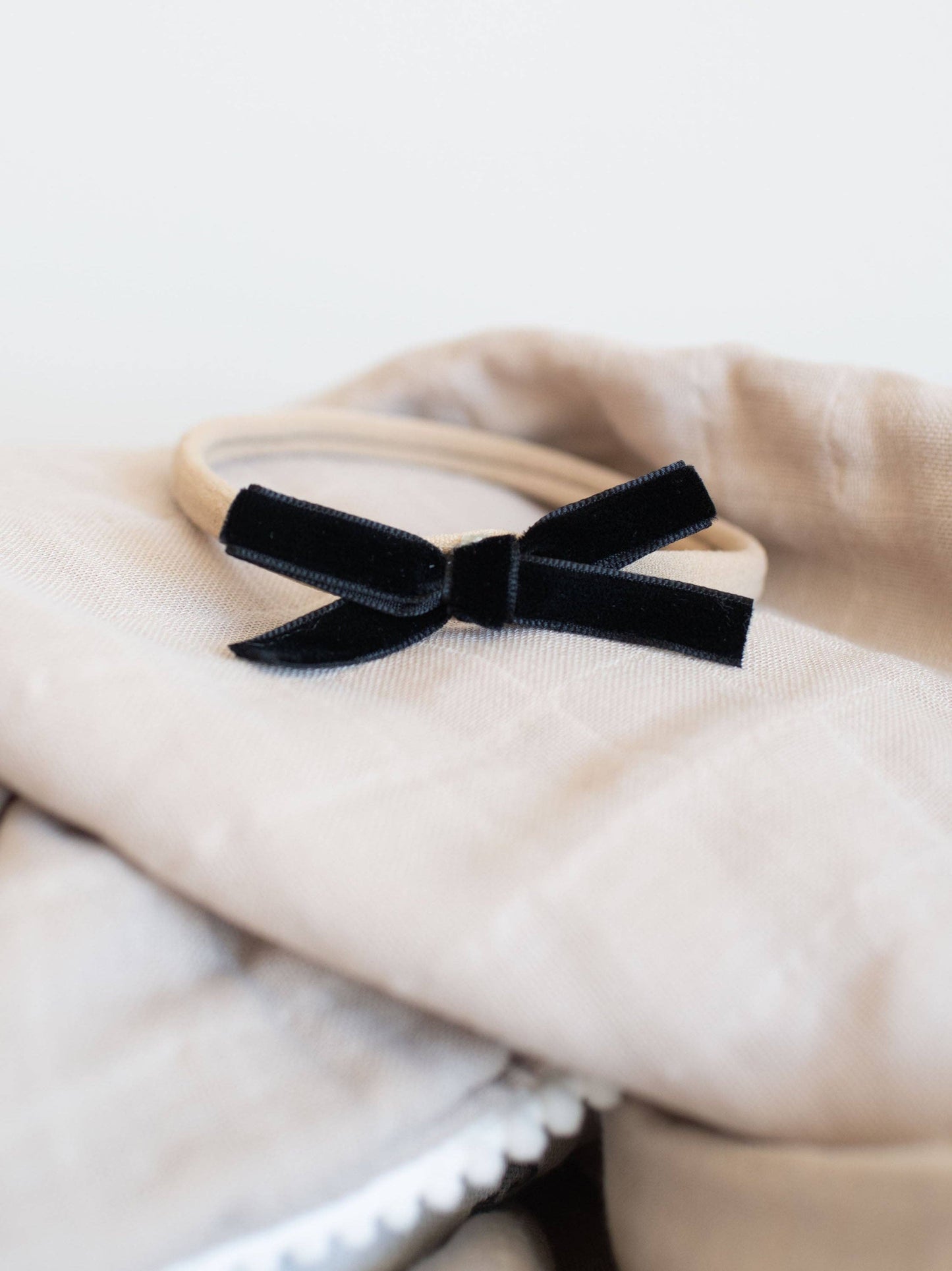 Infant Nylon Headbands with Velvet Bows