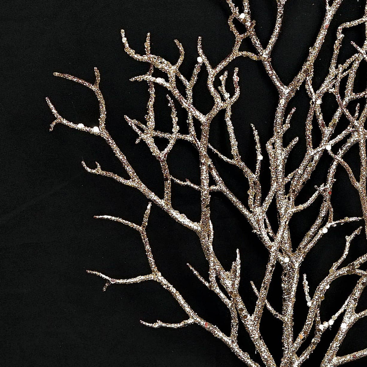 Champagne Glittered Twig Christmas Spray – 20"