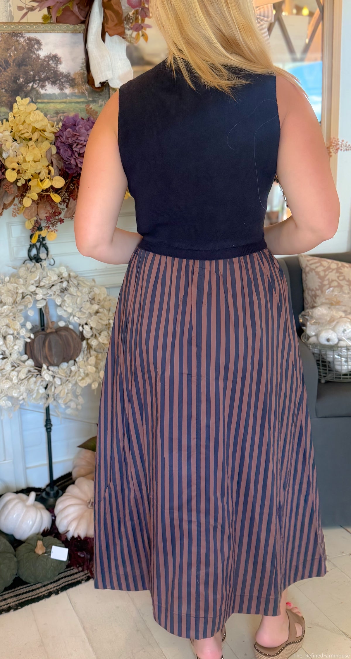 The Hadley Striped Midi Dress