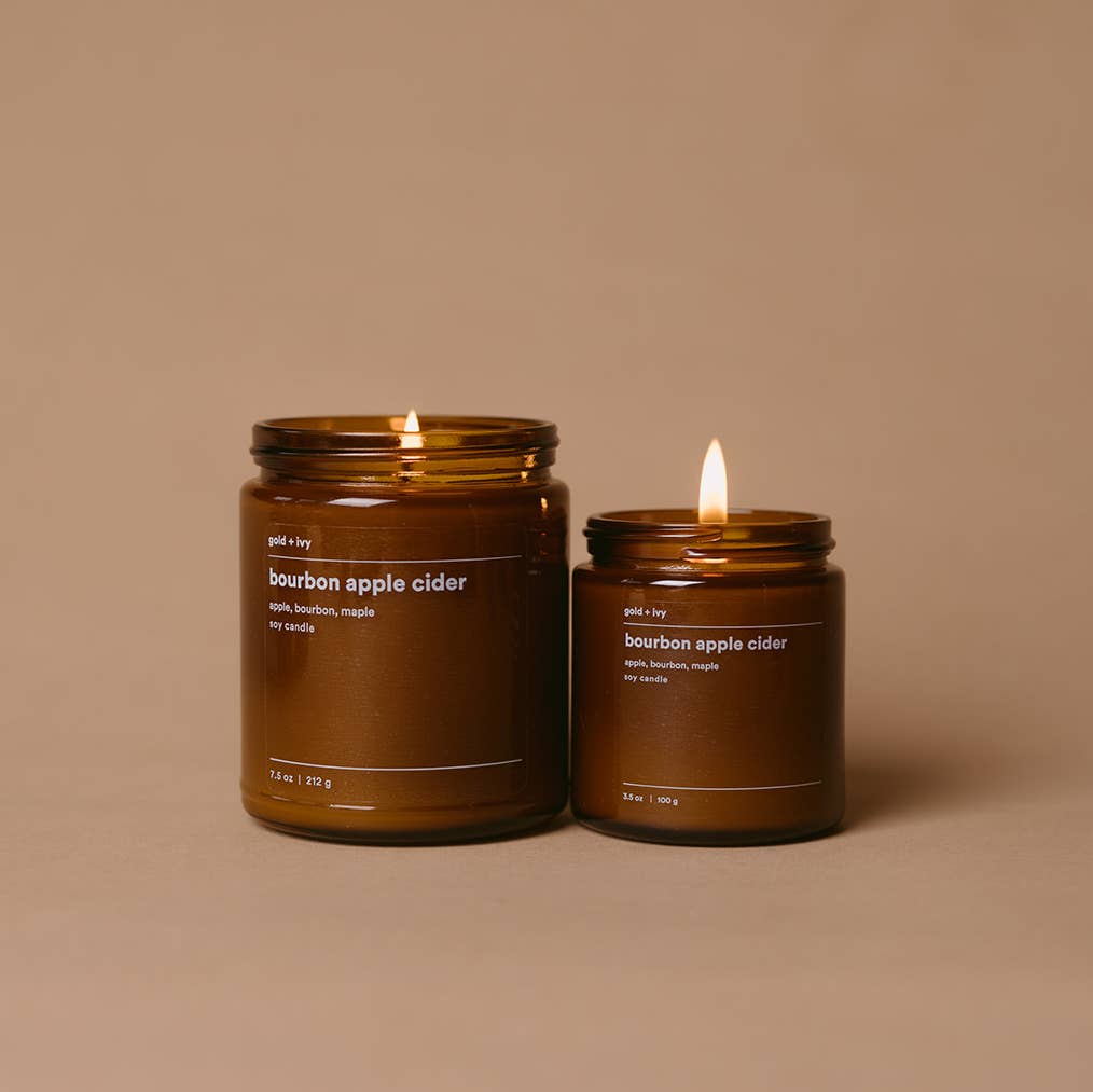 Bourbon apple cider soy candle - apple, bourbon, maple