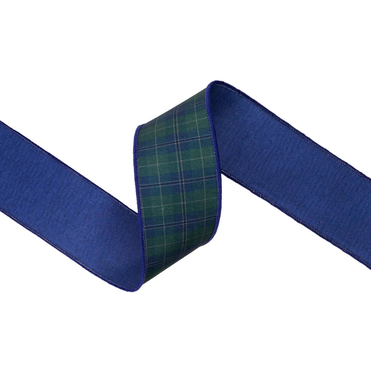 Wired Dupioni Ribbon | Blue/Green Classic Plaid