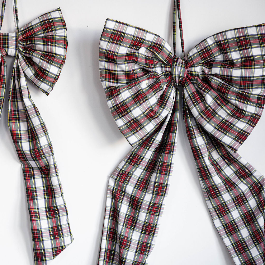 Holiday Plaid Oversized Bow-Medium