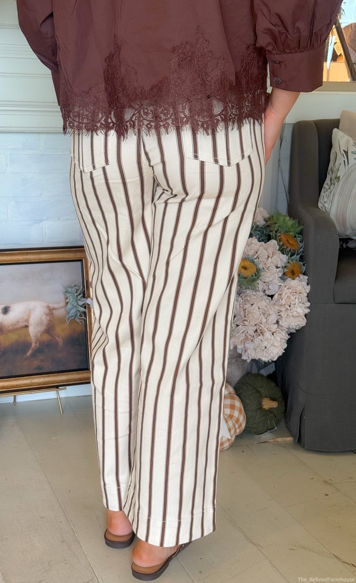 The Ellery Stripe Wide Leg Pants