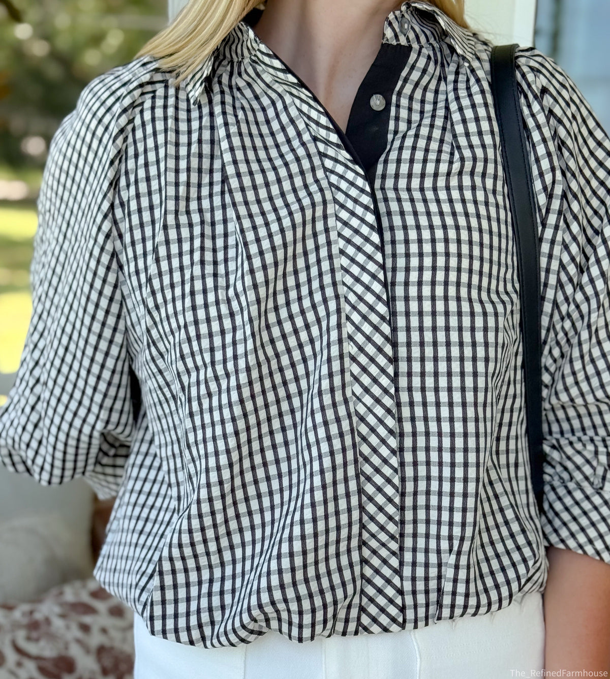 The Maisie Gingham Balloon Sleeve Top