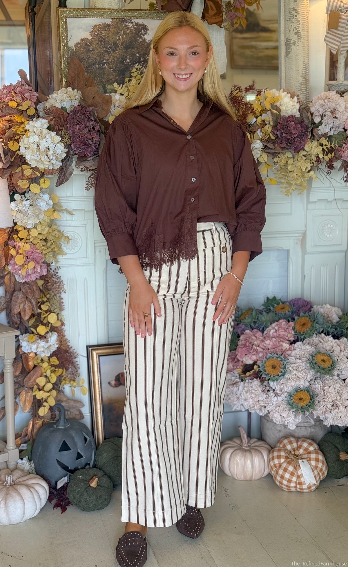 The Briar Lace Trim Top- Reg & Curvy
