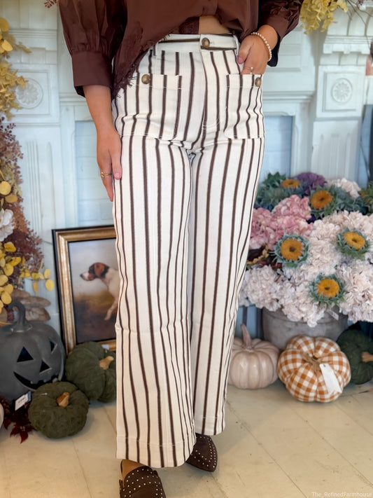The Ellery Stripe Wide Leg Pants