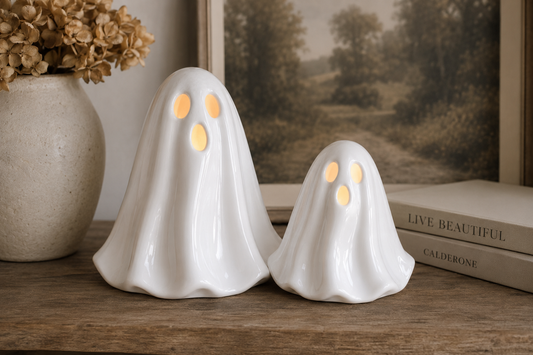 White LED Ceramic Flowy Ghost