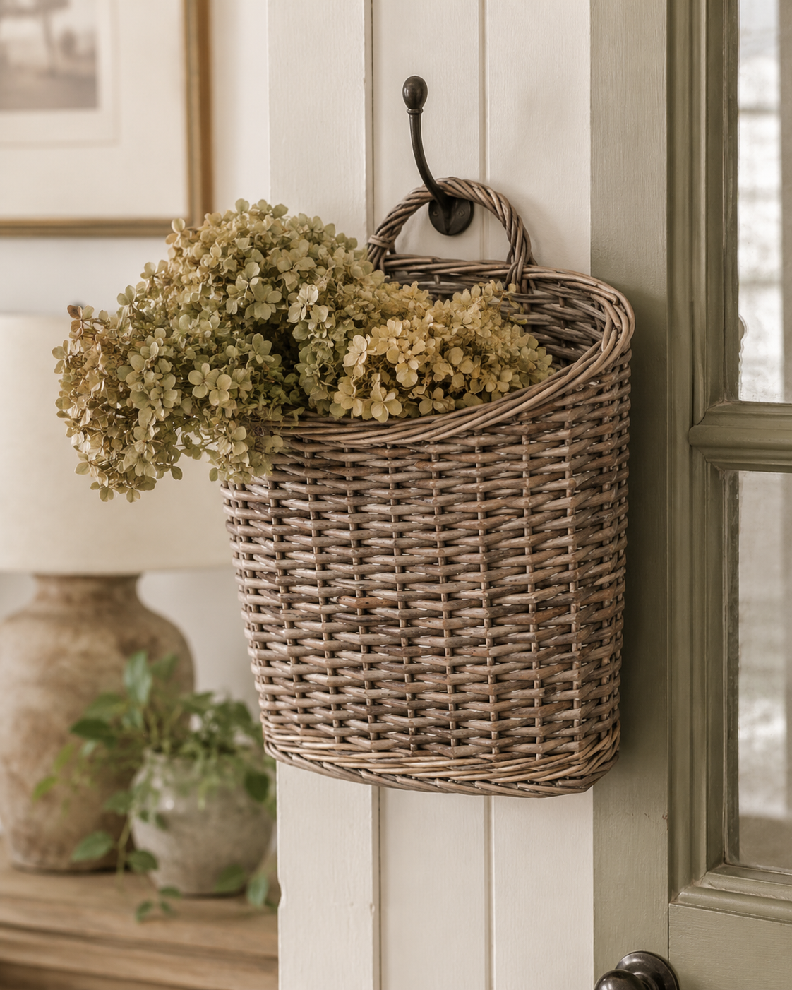 Grey Willow Hanging Basket