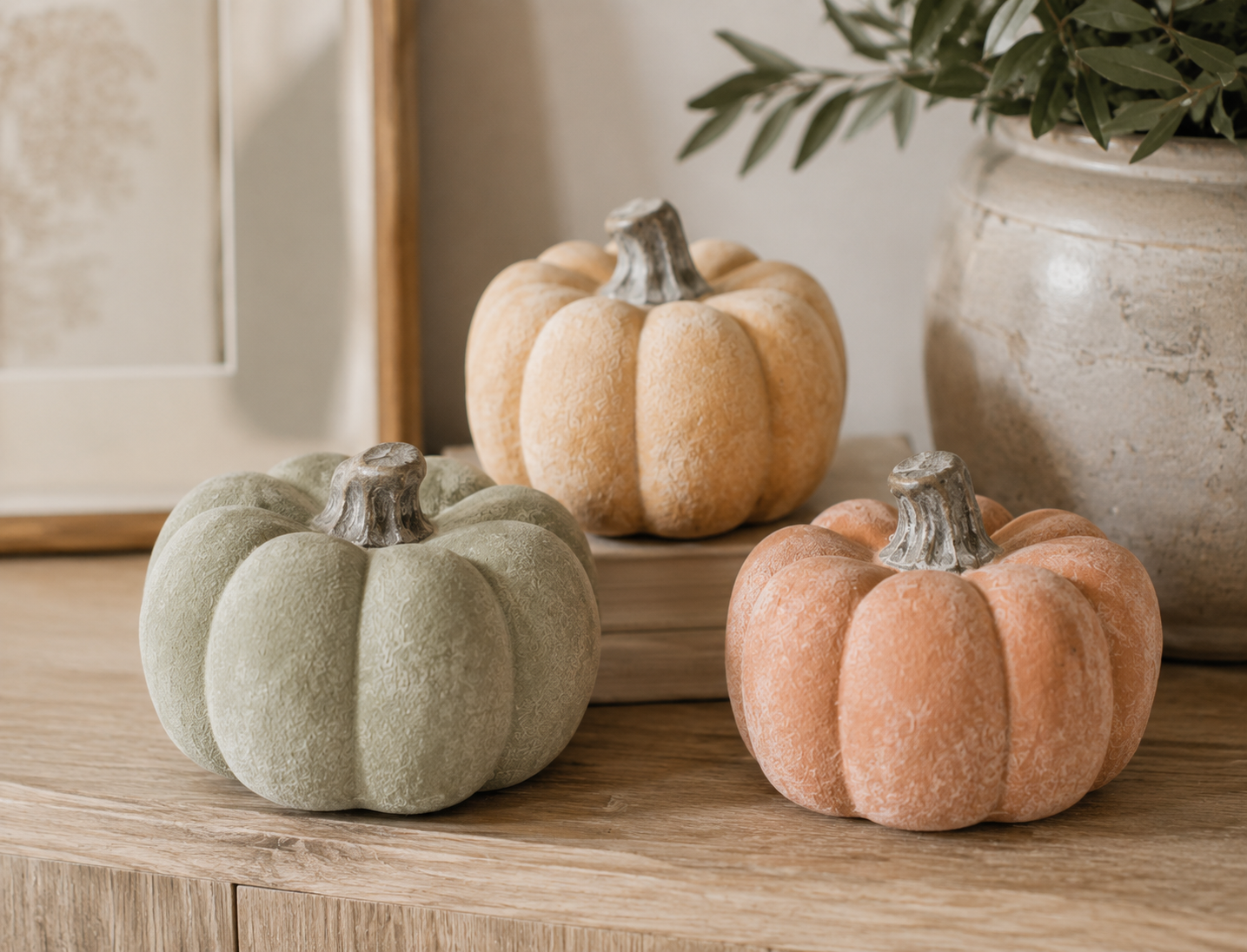 FALL CERAMIC PUMPKINS- 3 colors