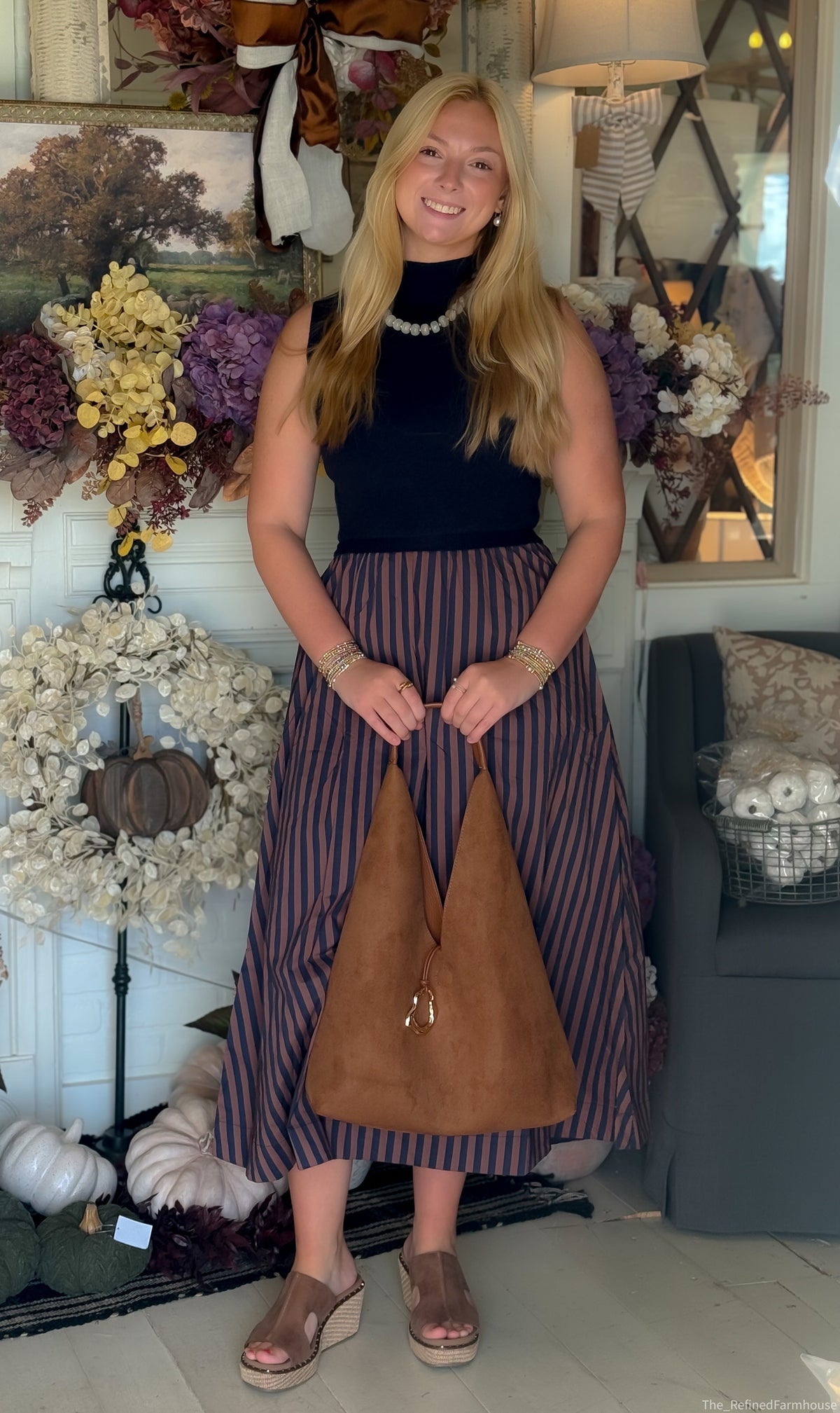 The Hadley Striped Midi Dress