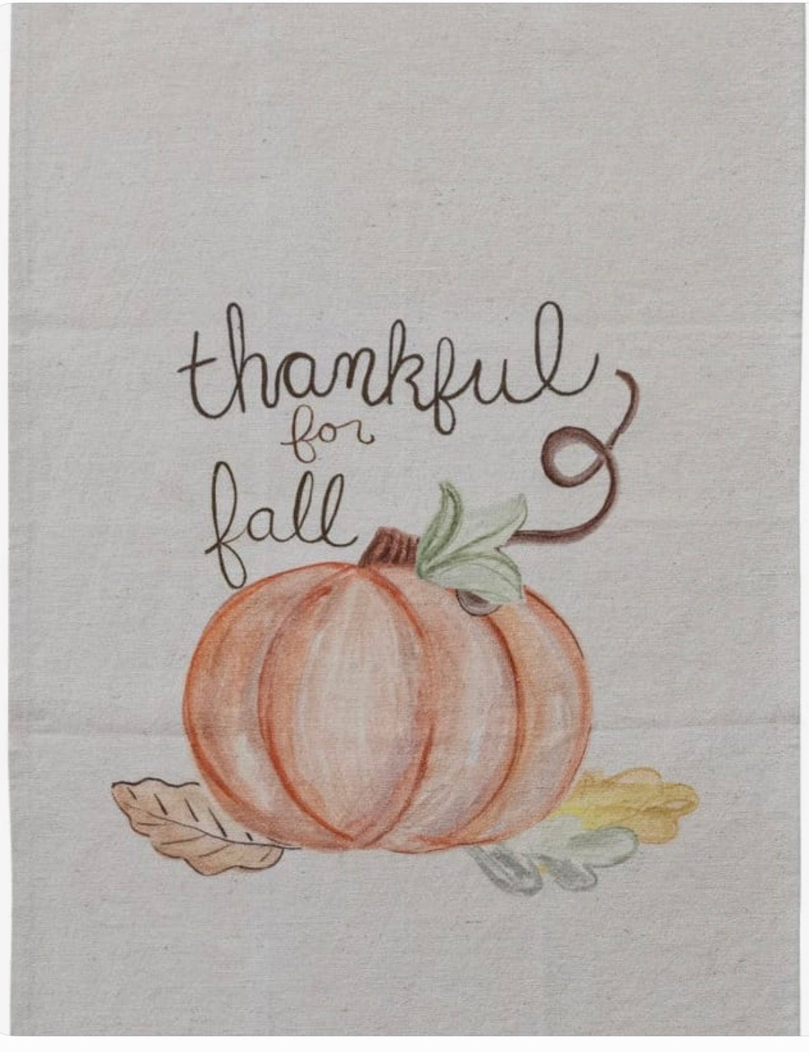 Cotton & Linen Printed Tea Towel with Pumpkin, 2 Styles