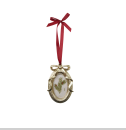 Photo Frame Ornament with Bow & Burgundy Ribbon