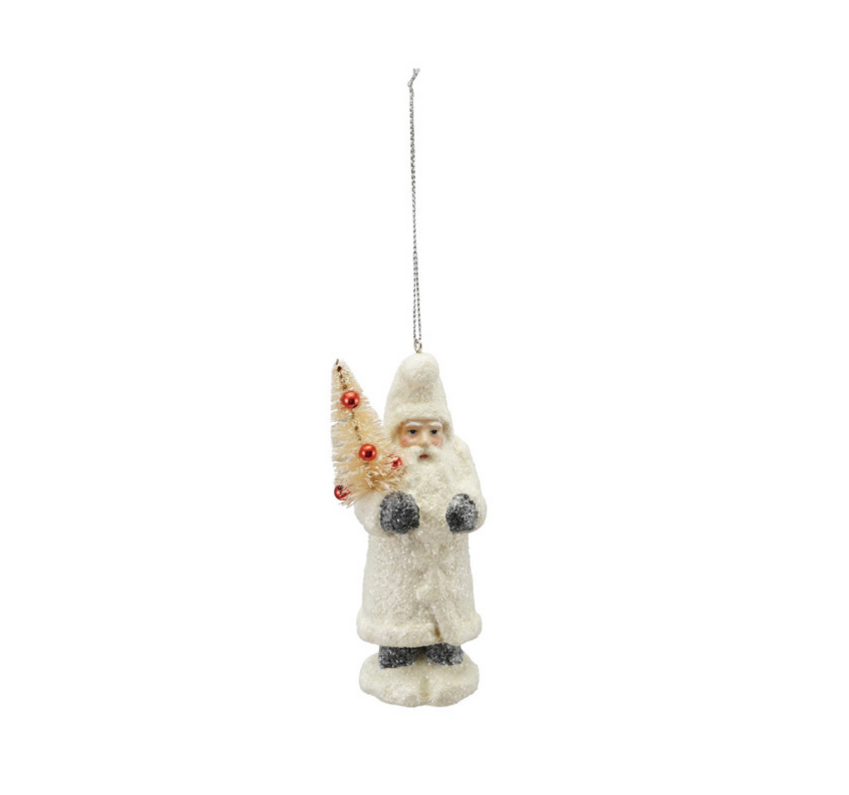 Vintage Belsnickel Ornament with Sisal Bottle Brush Tree