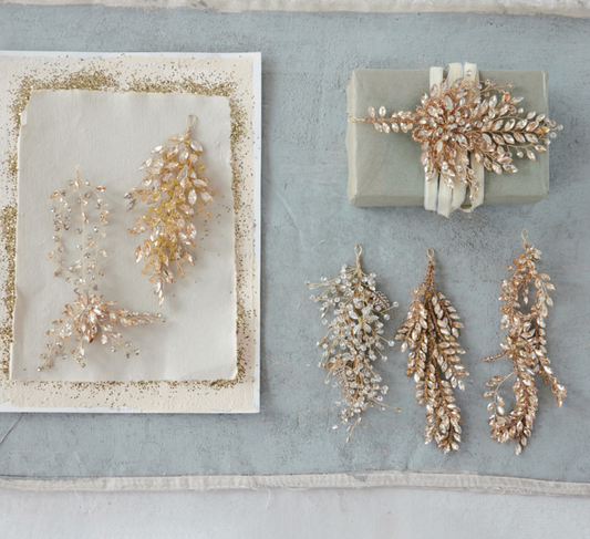Jeweled Ornament, Gold Finish, 6 Styles