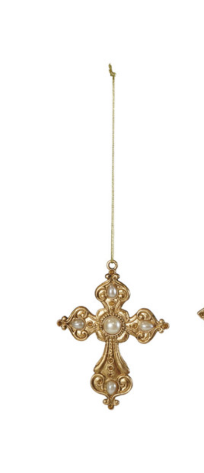 Cross Ornament withPearls, 4 Styles