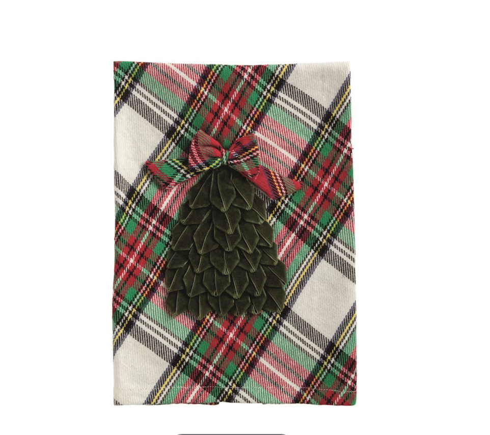 Christmas Tartan Tree Hand Towel