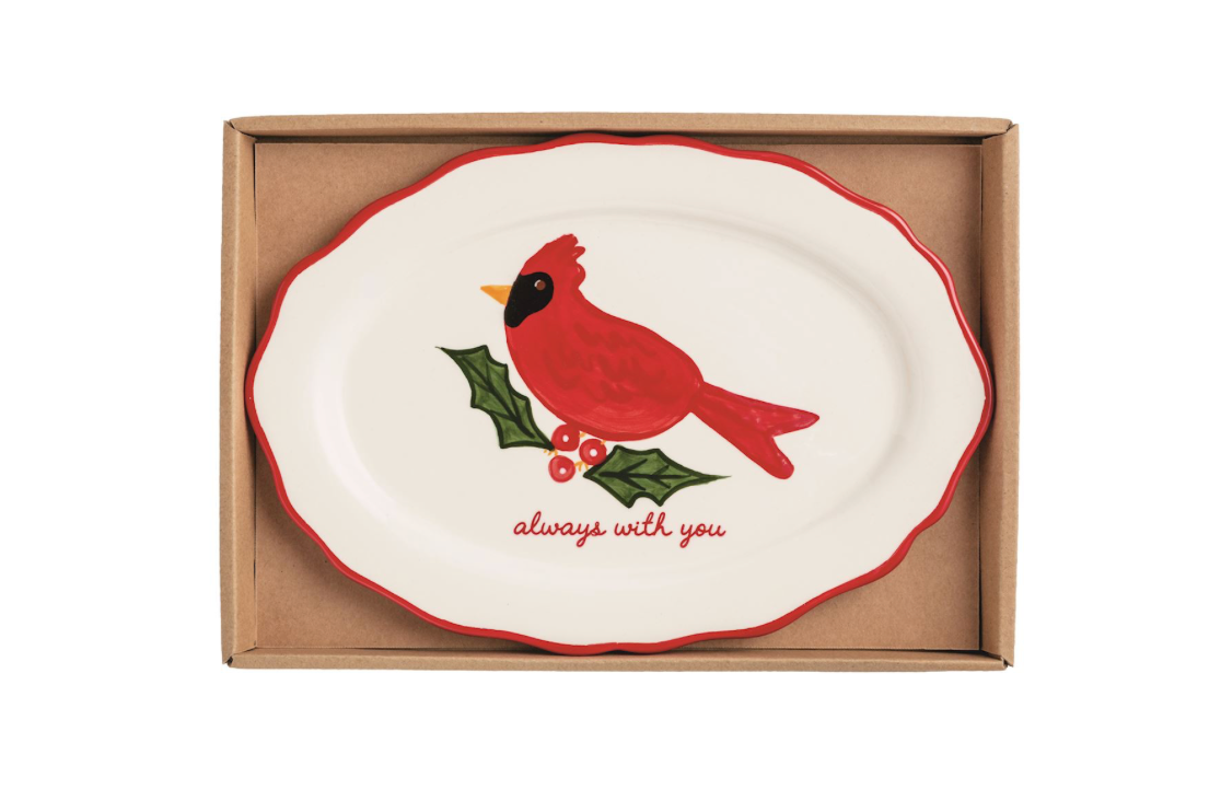 Always With You Cardinal Sentiment Plate
