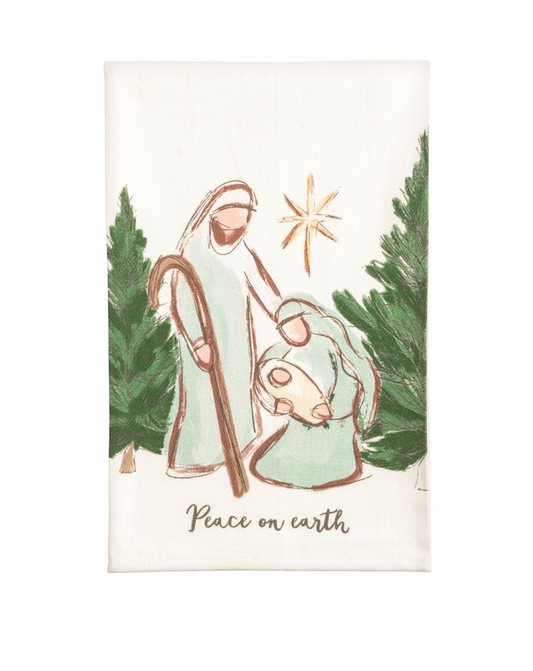 Peace on Earth Nativity Hand Towel