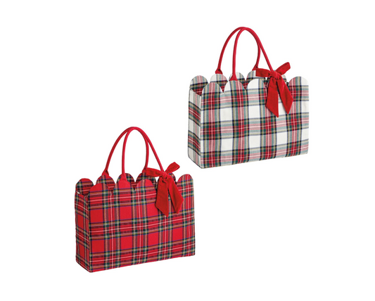 Tartan Scallop Christmas Tote - 2 styles