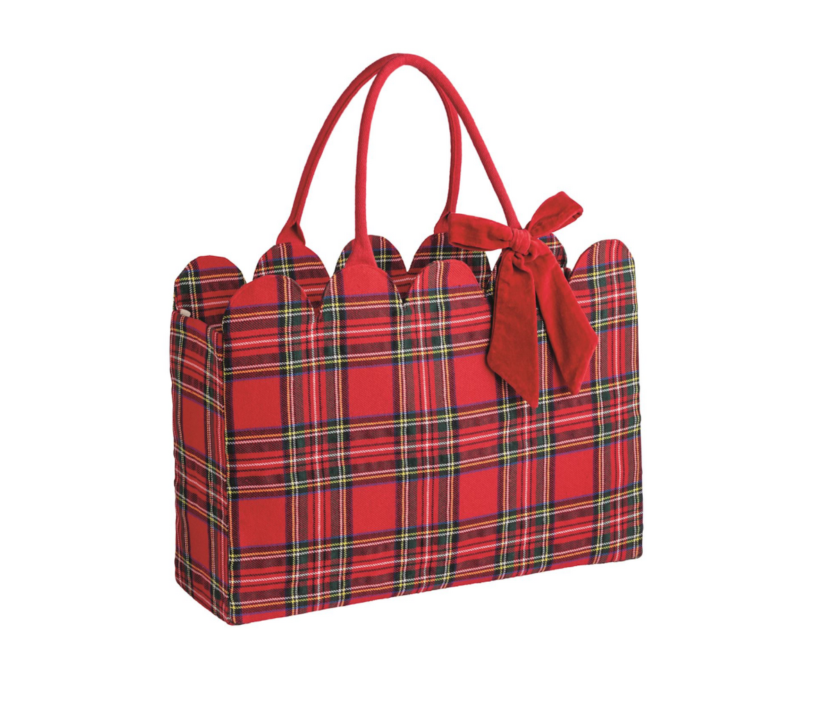 Tartan Scallop Christmas Tote - 2 styles