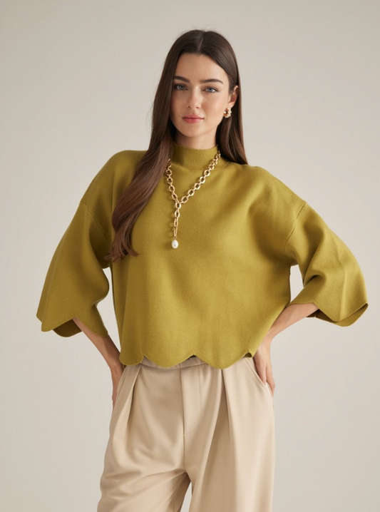 The Arden Scalloped Sweater