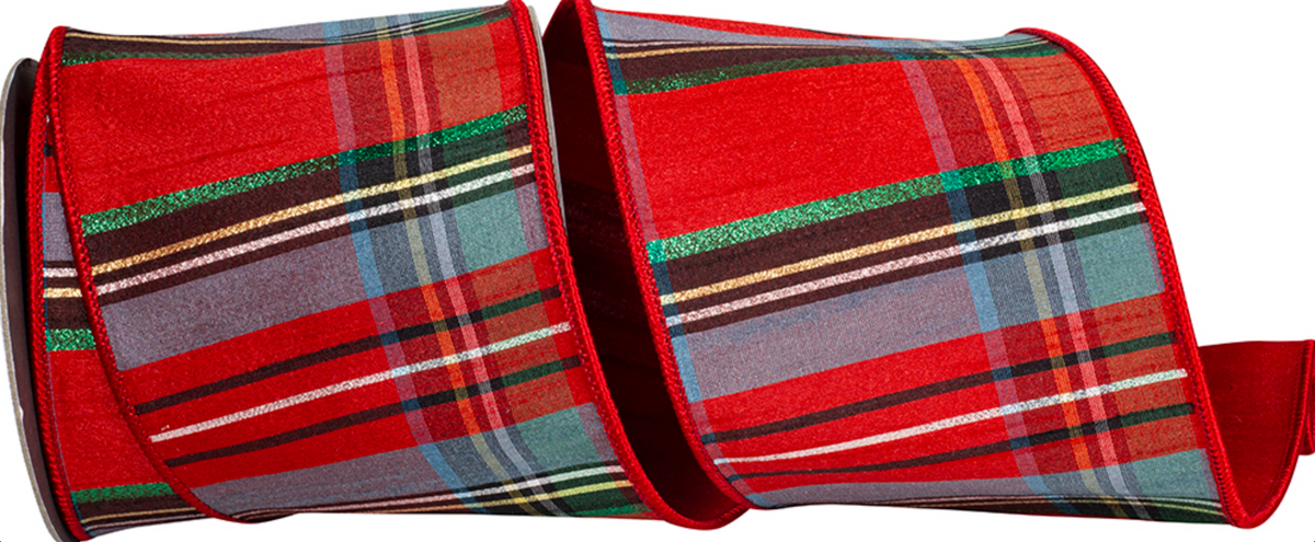 Classic Christmas Plaid Wired Ribbon