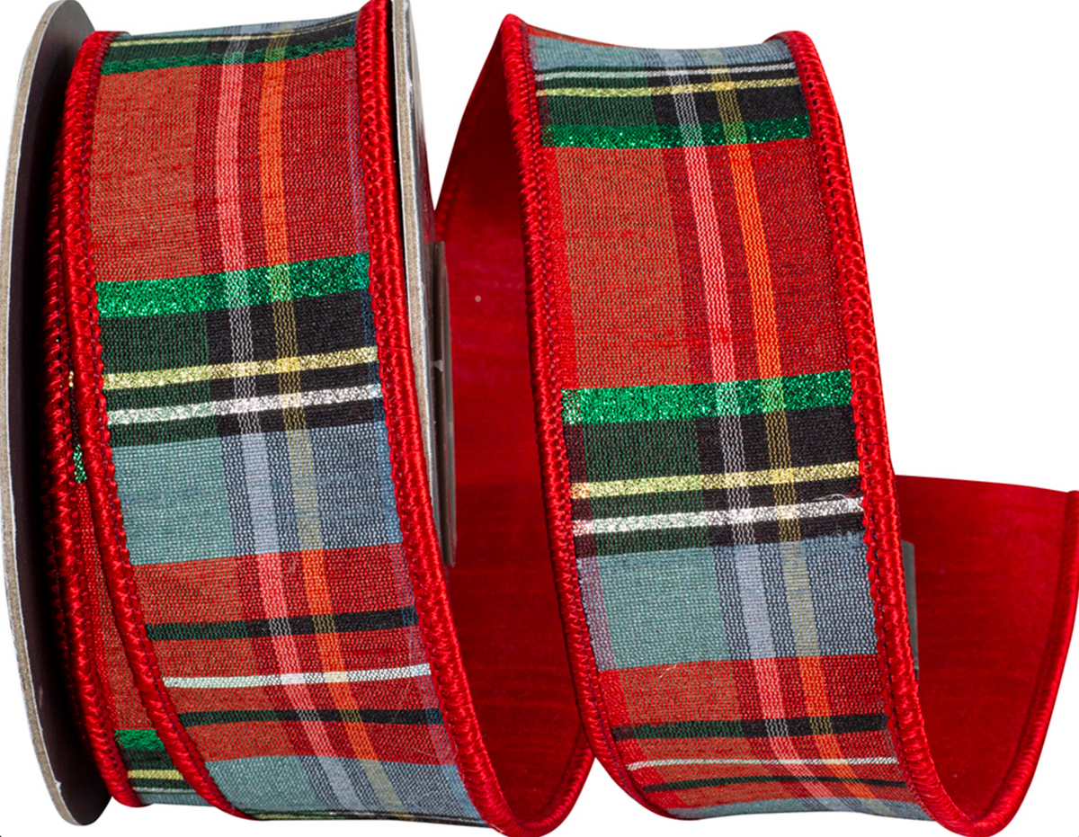 Classic Christmas Plaid Wired Ribbon | 1.5"