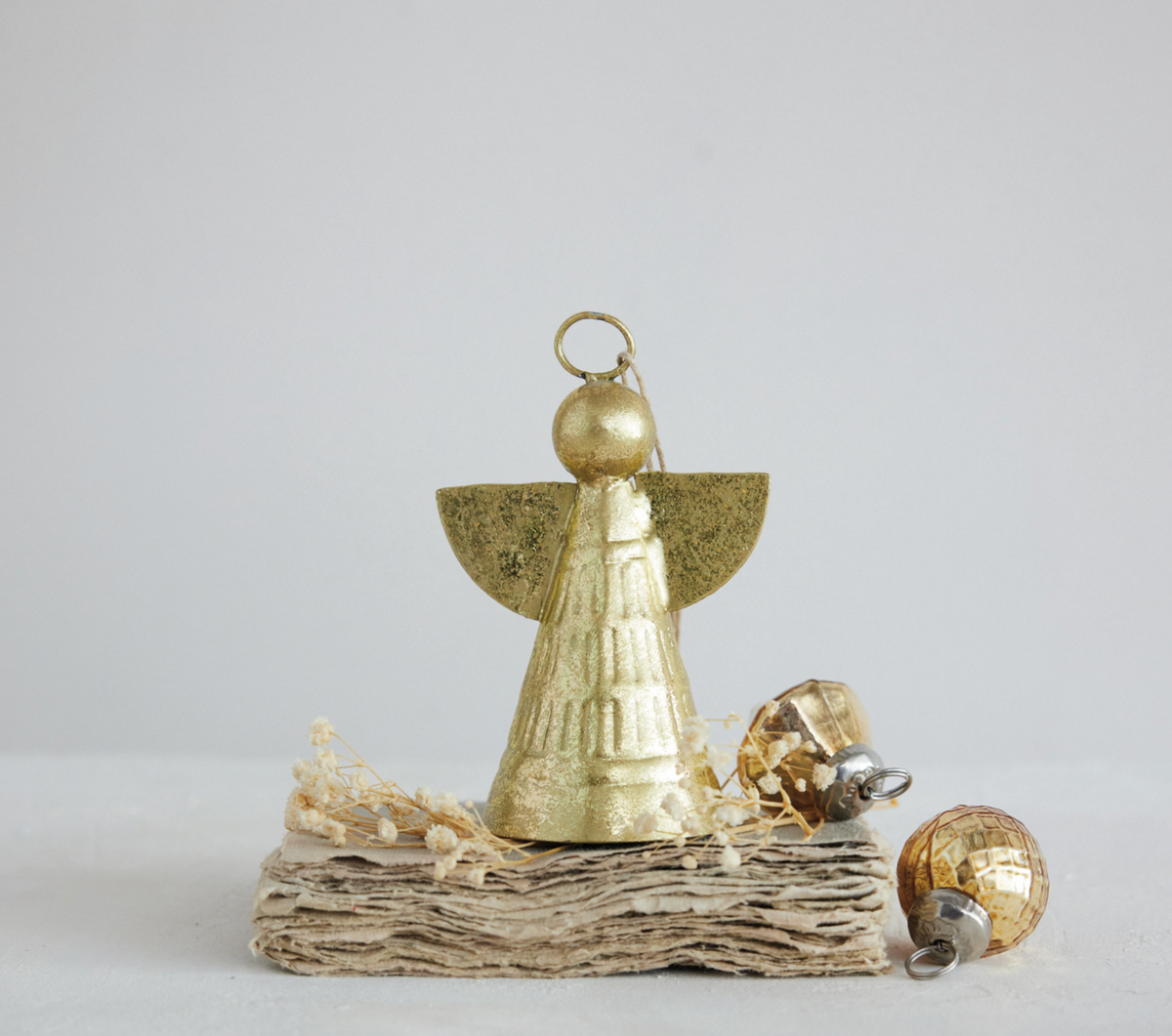 Gold Metal Angel Ornament