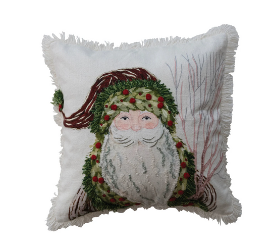 Santa Embroidered Pillow