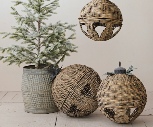 Oversized Hand-Woven Rattan Bell