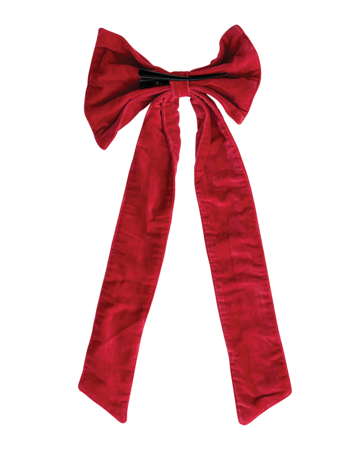 Velvet Clip-on Bow, Red