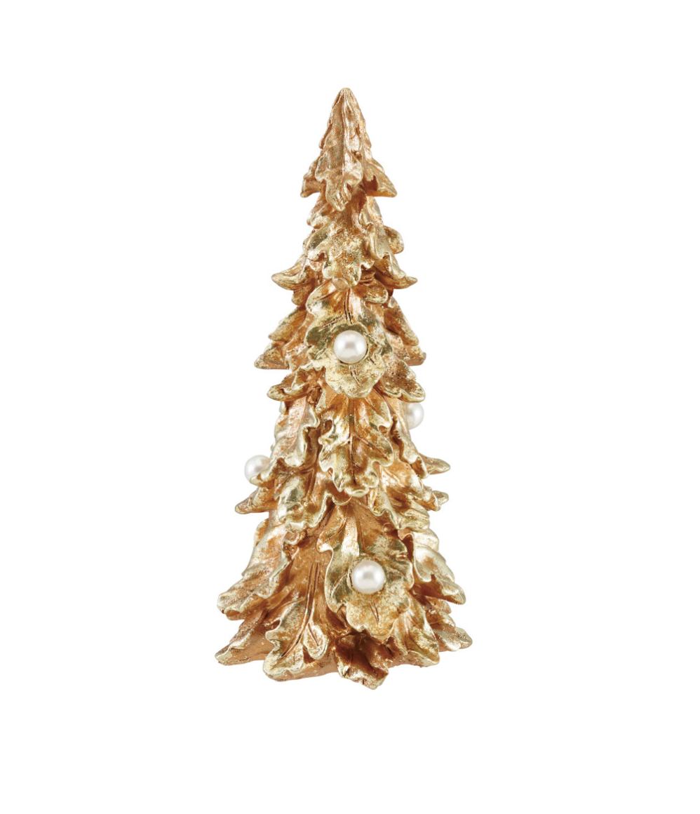 Gold Christmas Tree with Pearl Accents