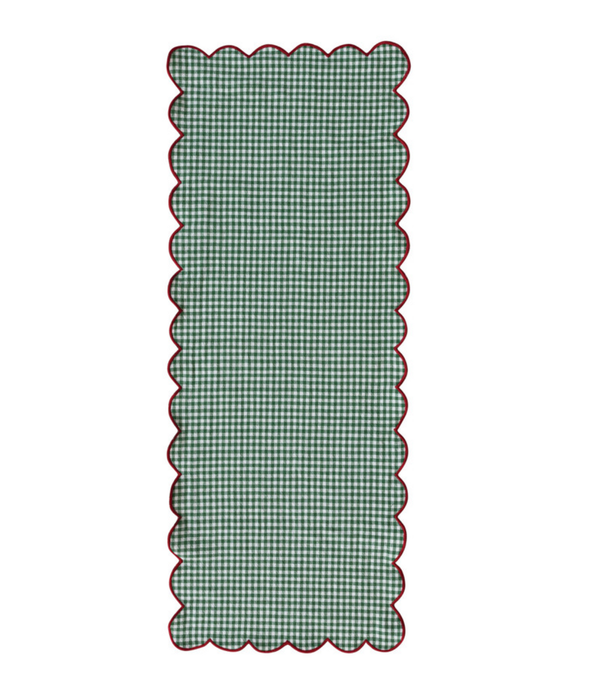 Scalloped Two-Sided Table Runner with Stitched Edge