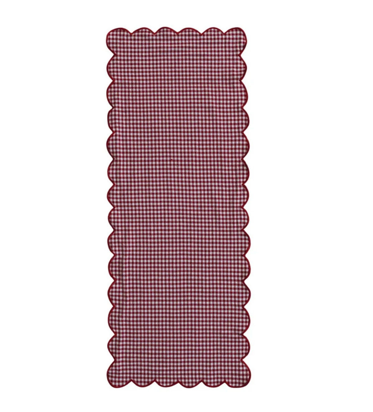 Scalloped Two-Sided Table Runner with Stitched Edge