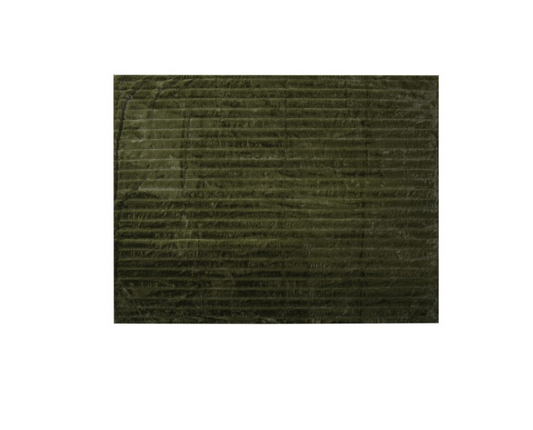 Green Ribbed Faux Fur Throw Blanket