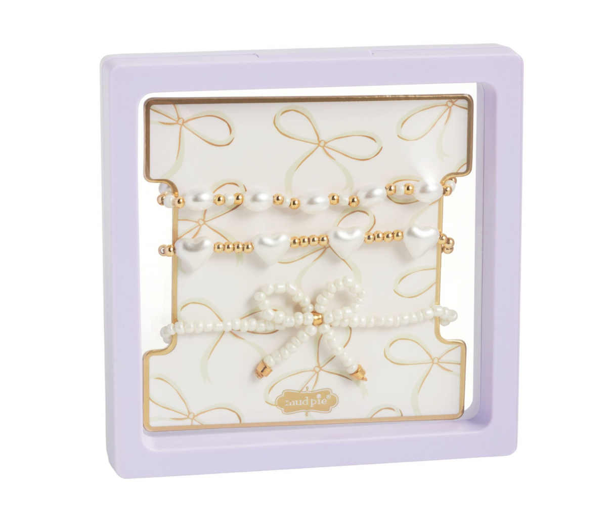 WHITE BOW BRACELET SET
