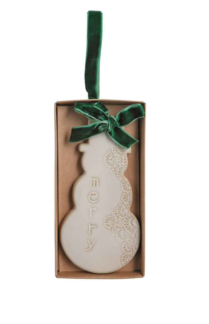 WHITE CHRISTMAS FIGURAL ORNAMENT