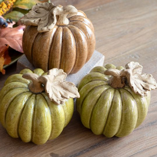Autumn Leaf Ceramic Pumpkin