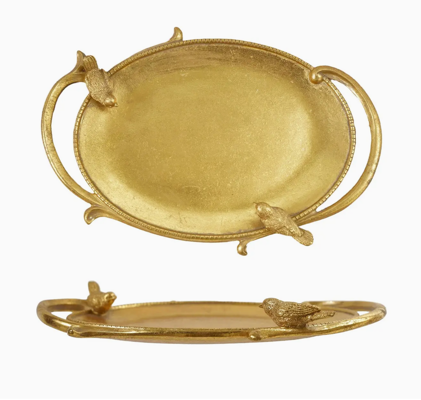 Decorative Resin Tray w/ Bird Handles